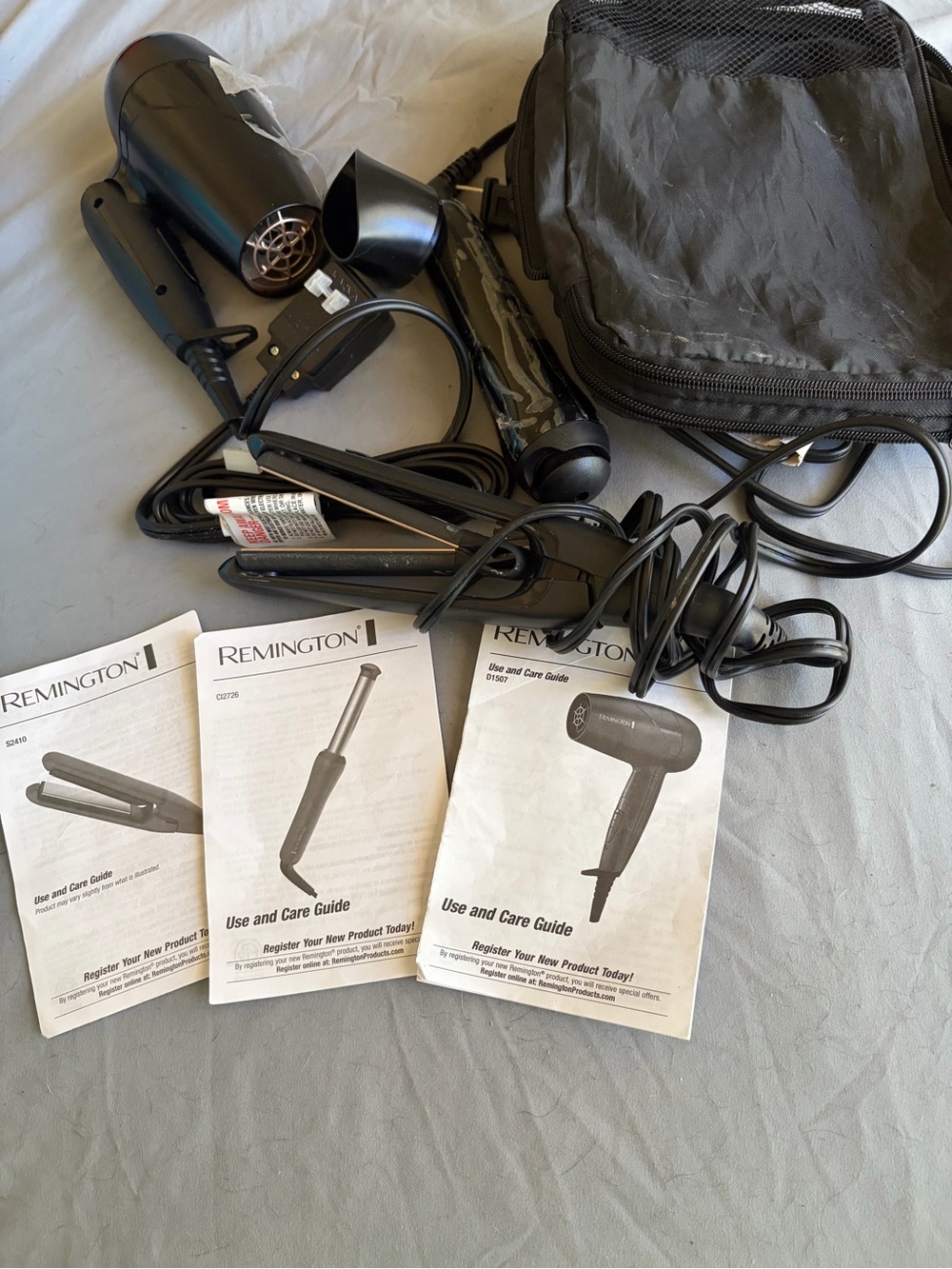 Remington Black Travel Styling Tool Set with Carry Pouch